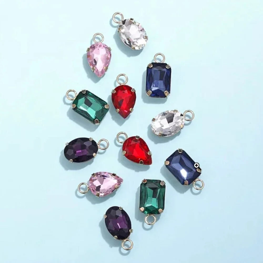 Unwritten Earrings Multi-Color Glass Mix and Match Hoop Interchangeable Set NIB